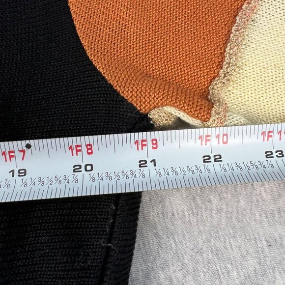 VTG Montechiaro Sweater Mens L Large 3D Knit Orange Textured Abstract Biggie 90s - Picture 5 of 11
